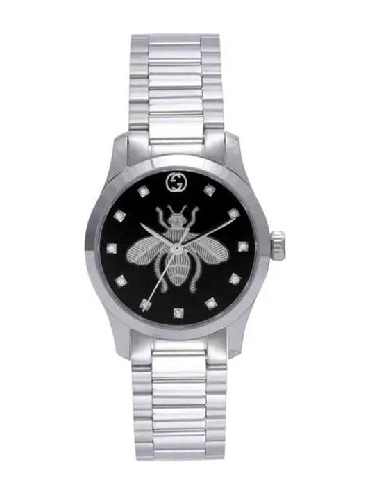 G Timeless Bee Metal Silver Watch Black - GUCCI - BALAAN 2