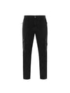 Garment Dyed Old Effect Stretch Broken Twill Cotton Cargo Pants Black - STONE ISLAND - BALAAN 2