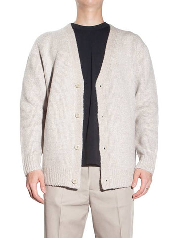 Classic Wool Cotton Cardigan B60222 LIGHT TAUPE - ACNE STUDIOS - BALAAN 1