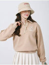 Rookie open collar neck long sleeve sweatshirt BEIGE - MONBIRDIE GOLF - BALAAN 7