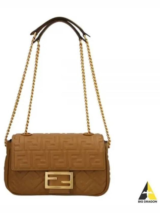 Baguette Medium Nappa Leather Chain Shoulder Bag Brown - FENDI - BALAAN 2