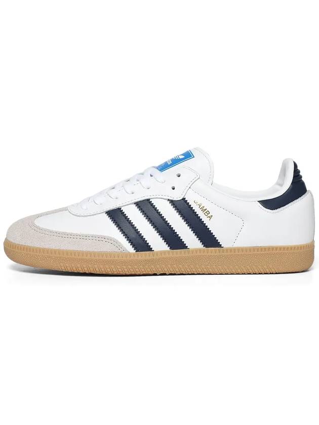 Samba OG Leather Low Top Sneakers Night Indigo White - ADIDAS - BALAAN 6