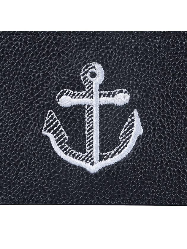 Pebble Grain Anchor Card Wallet Navy - THOM BROWNE - BALAAN 6