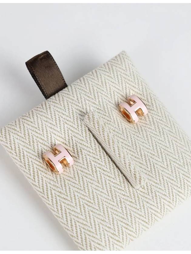 Mini Pop H Earrings Rose Gold - HERMES - BALAAN 3