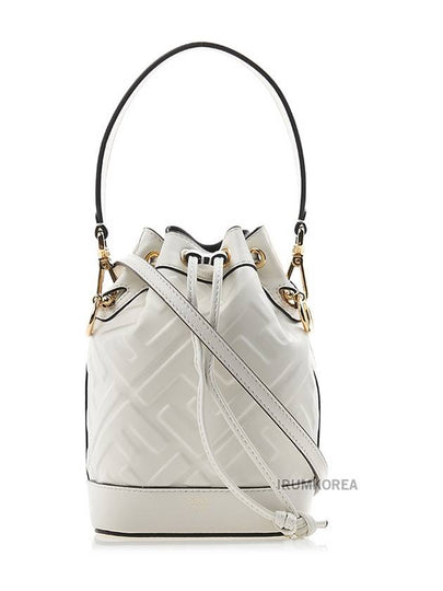 Mon Tresor FF Motif Leather Mini Bucket Bag White - FENDI - BALAAN 2