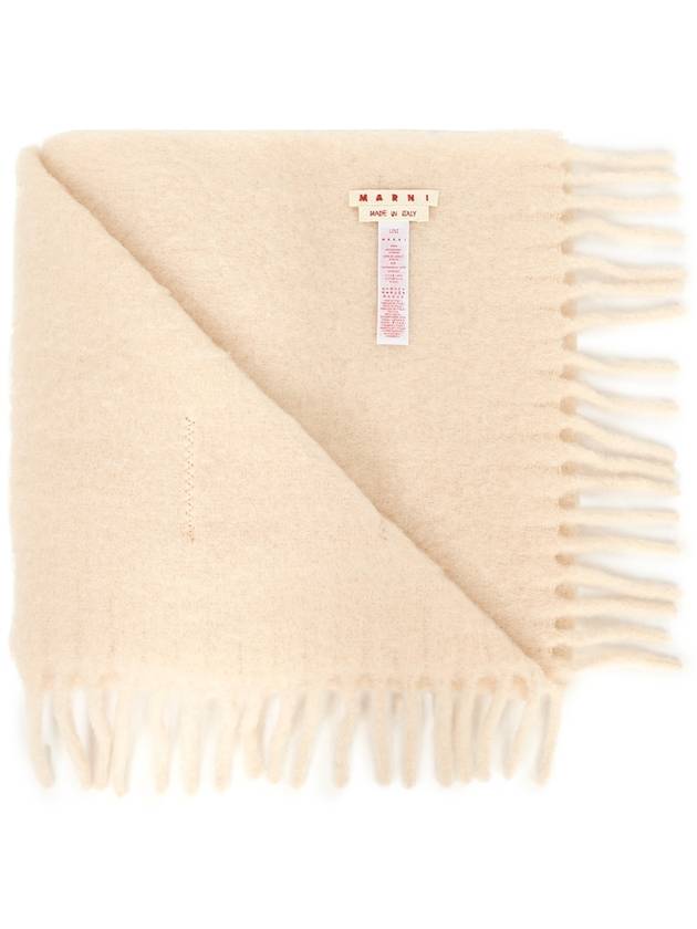 Logo Patch Knit Alpaca Muffler Beige - MARNI - BALAAN 5