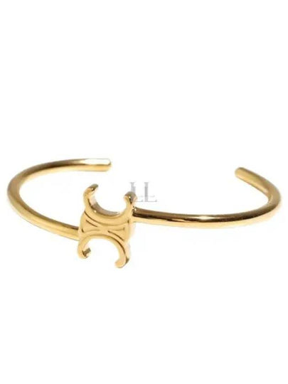 Triomphe Asymmetric Cuff Brass Bracelet Gold - CELINE - BALAAN 2