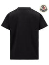 Kids Logo Short Sleeve T Shirt Black 8C00003 89AFV 999 12A 14A - MONCLER - BALAAN 3