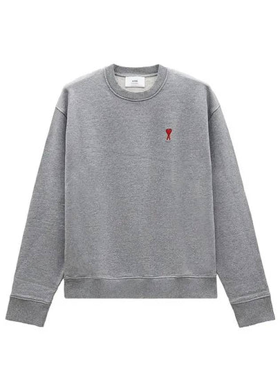 Small Heart Logo Sweatshirt Grey - AMI - BALAAN 2