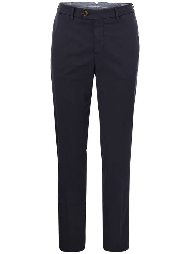 Tapered Chino Cotton Straight Pants Navy - BRUNELLO CUCINELLI - BALAAN 2