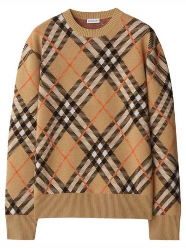 Nova Check Knit Top Brown - BURBERRY - BALAAN 1