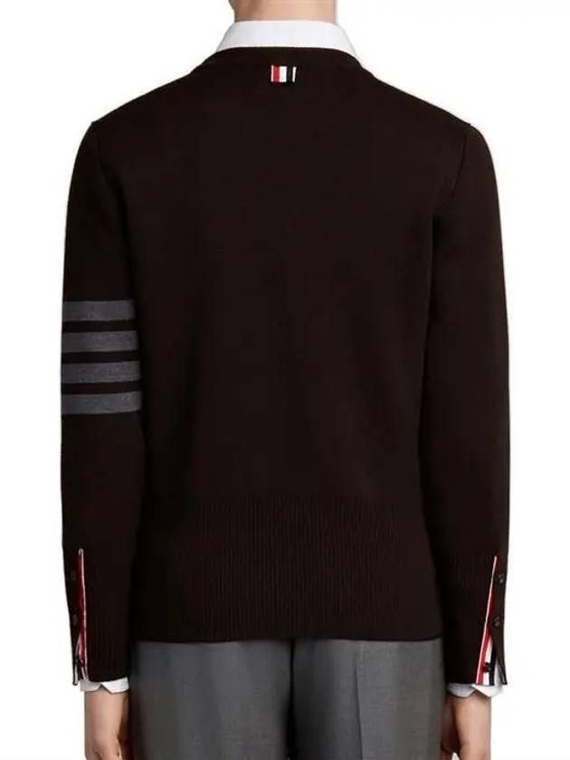 4-Bar Milano Stitch Merino Wool Knit Top Black - THOM BROWNE - BALAAN 4