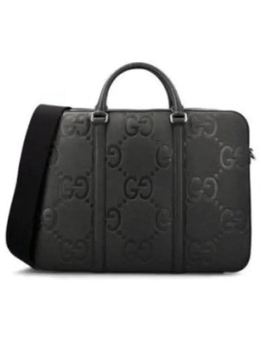 Jumbo GG Leather Brief Case Black - GUCCI - BALAAN 2