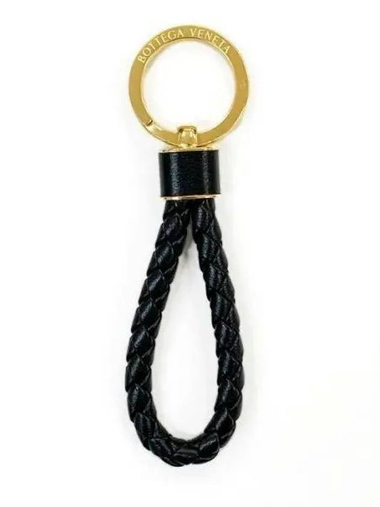 Intrecciato Lambskin Key Holder Black - BOTTEGA VENETA - BALAAN 2