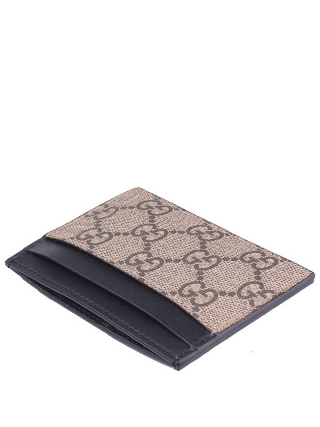 Snake Print GG Supreme Card Wallet Black - GUCCI - BALAAN 3