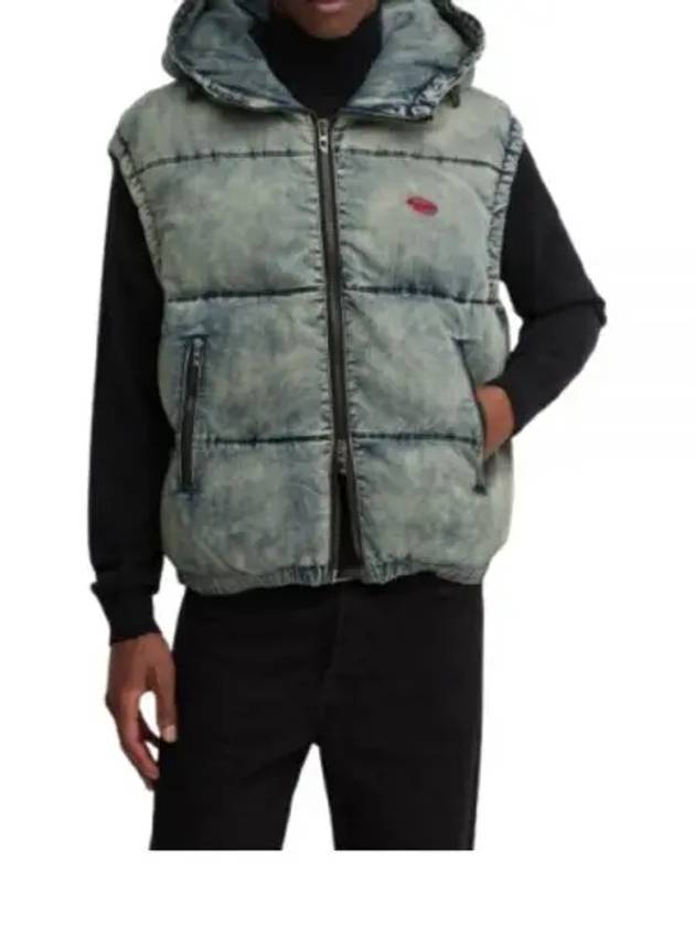 W Mons SL Faded Denim Padding Vest Blue - DIESEL - BALAAN 2