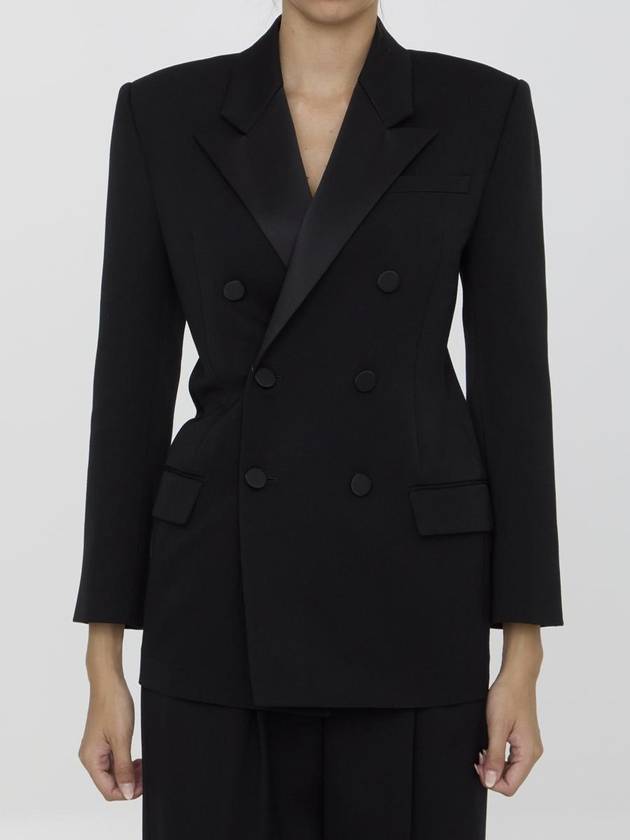 Tuxedo Jacket In Grain De Poudre - SAINT LAURENT - BALAAN 1