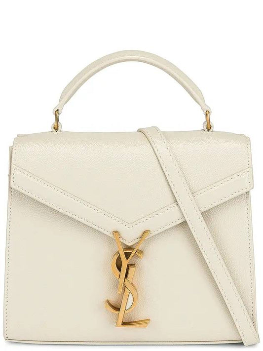 Casandra Monogram Mini Top Handle Cross Bag White - SAINT LAURENT - BALAAN 1