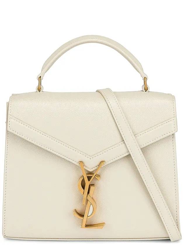 Casandra Monogram Mini Top Handle Cross Bag White - SAINT LAURENT - BALAAN 1