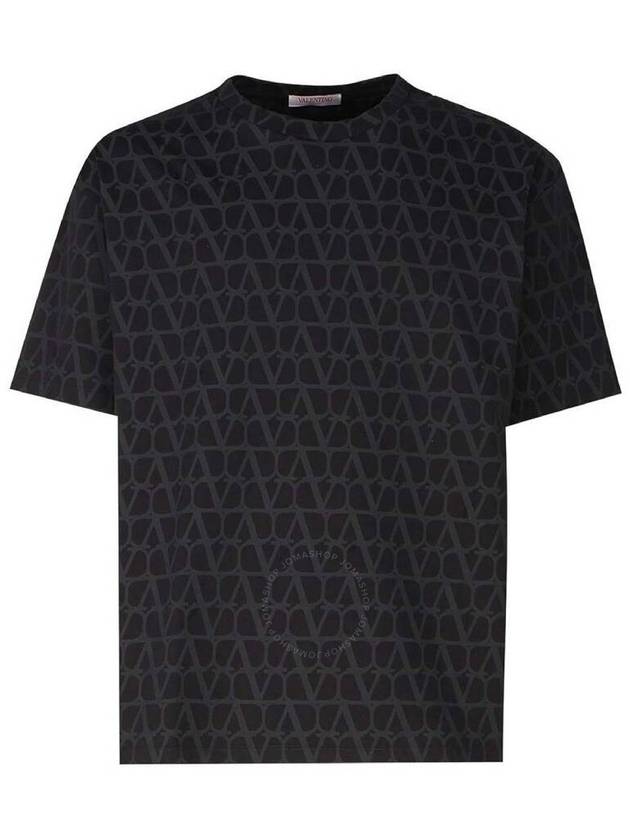 Iconographe Print Cotton Short Sleeve T-Shirt Black - VALENTINO - BALAAN 2