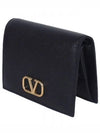 Compact V Logo Signature Calfskin Half Wallet Black - VALENTINO - BALAAN 2