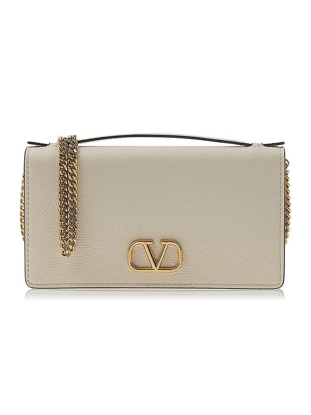 V Logo Flap Shoulder Bag Ivory - VALENTINO - BALAAN 2