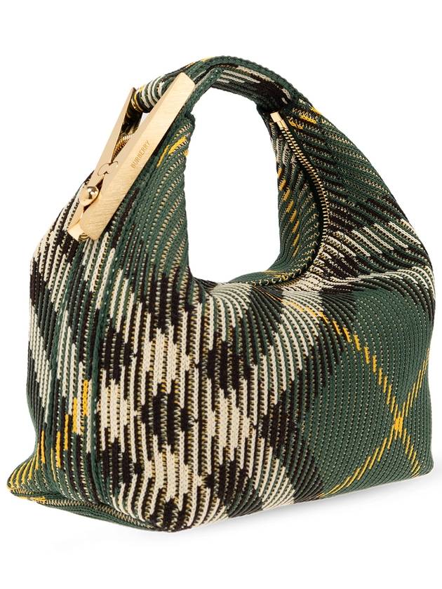 Peg Medium Check Pattern Duffel Bag Green - BURBERRY - BALAAN 5