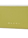 Saffiano Color Block Card Wallet Green - MARNI - BALAAN.