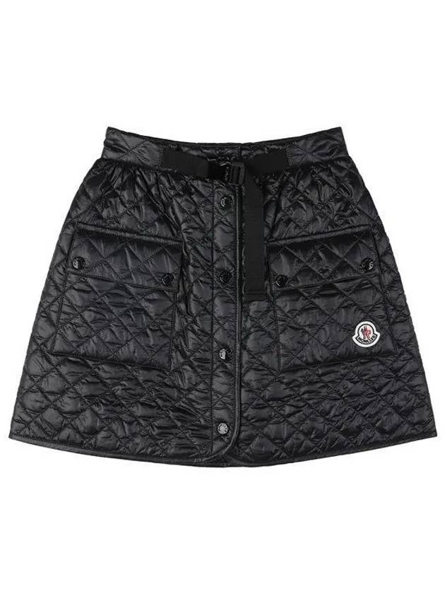 23FW 2D00005 595ZZ 999 Women’s Quilted Mini Skirt Black 997373 - MONCLER - BALAAN 1