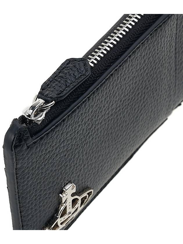 Logo Plaque Zipped Card Wallet Black - VIVIENNE WESTWOOD - BALAAN 9