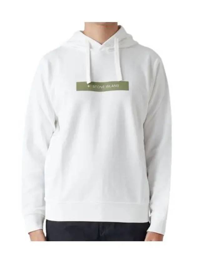 Micro Graphics Four Print Cotton Fleece Hoodie White - STONE ISLAND - BALAAN 2