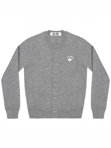 White Heart Women's Cardigan Gray - COMME DES GARCONS - BALAAN 1