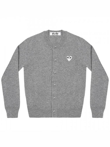 White Heart Women's Cardigan Gray - COMME DES GARCONS - BALAAN 1