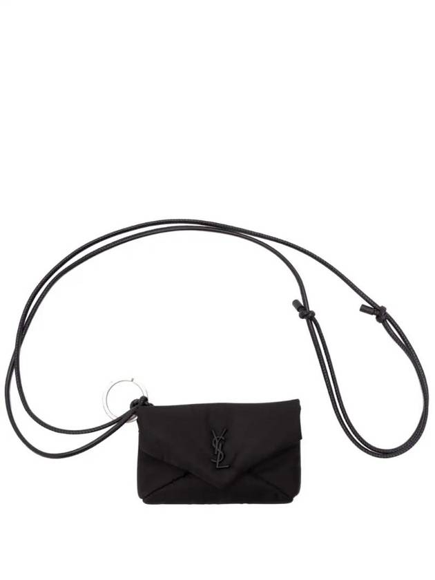 Mini Envelope Nylon Card Wallet Black - SAINT LAURENT - BALAAN 1