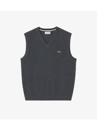 Men s V neck vest charcoal gray - LACOSTE - BALAAN 1