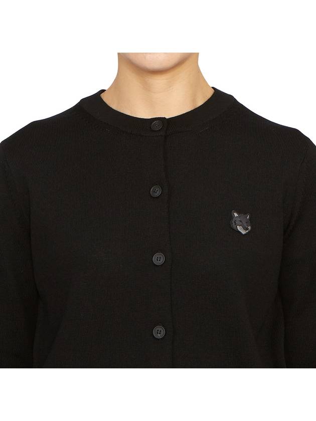 Bold Fox Head Patch Regular Cardigan Black - MAISON KITSUNE - BALAAN 7