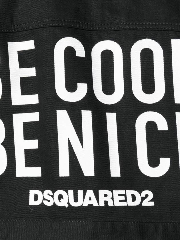 Be Cool Be Nice Oversize Denim Jacket - DSQUARED2 - BALAAN 4