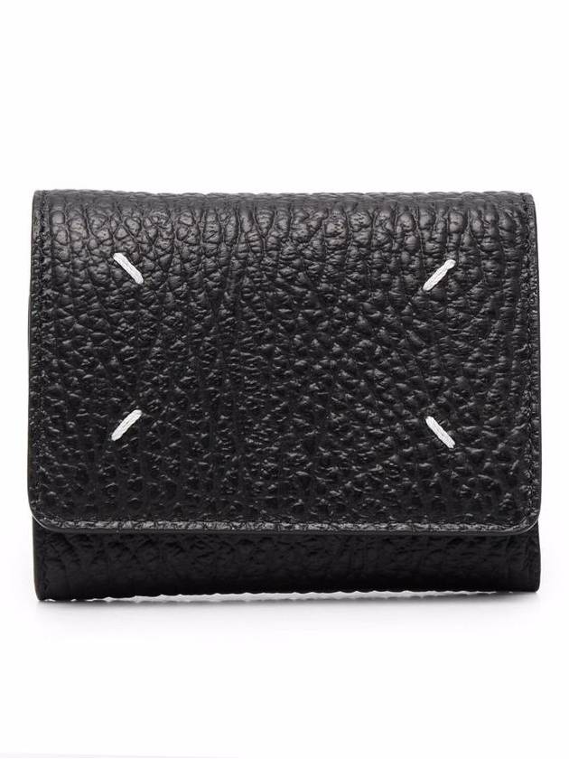 Zip Compact Tri-Fold Half Wallet Black - MAISON MARGIELA - BALAAN 3