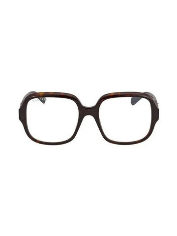 Square Discolored Lenses Acetate Sunglasses Havana - GUCCI - BALAAN 1