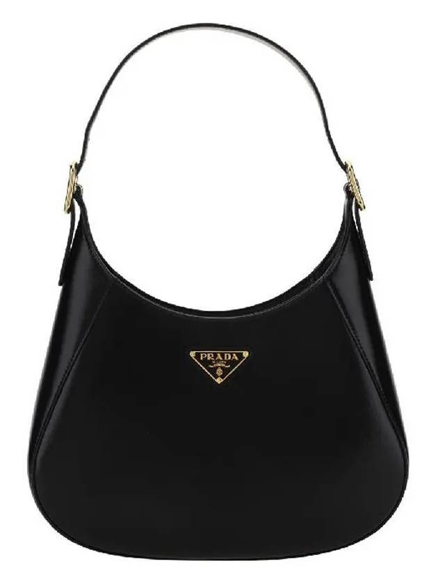 Medium Leather Shoulder Bag Black - PRADA - BALAAN 1