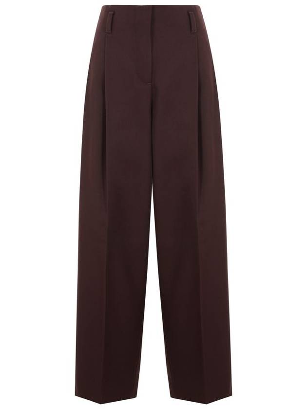 Compact Gabardine Wool Wide Pants Brown - GOLDEN GOOSE - BALAAN 2