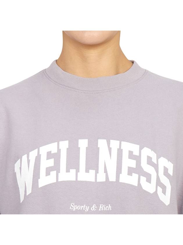 Wellness Crew Neck Cotton Long Sleeve T-Shirt Purple - SPORTY & RICH - BALAAN 7