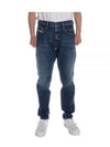 Destructive Slim Fit Jeans Blue - DIESEL - BALAAN 2