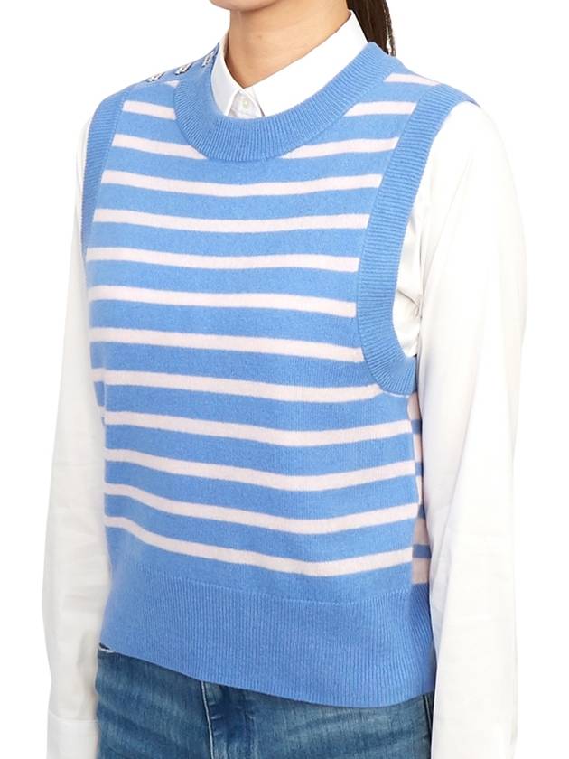 Striped Vest Blue - GANNI - BALAAN 5