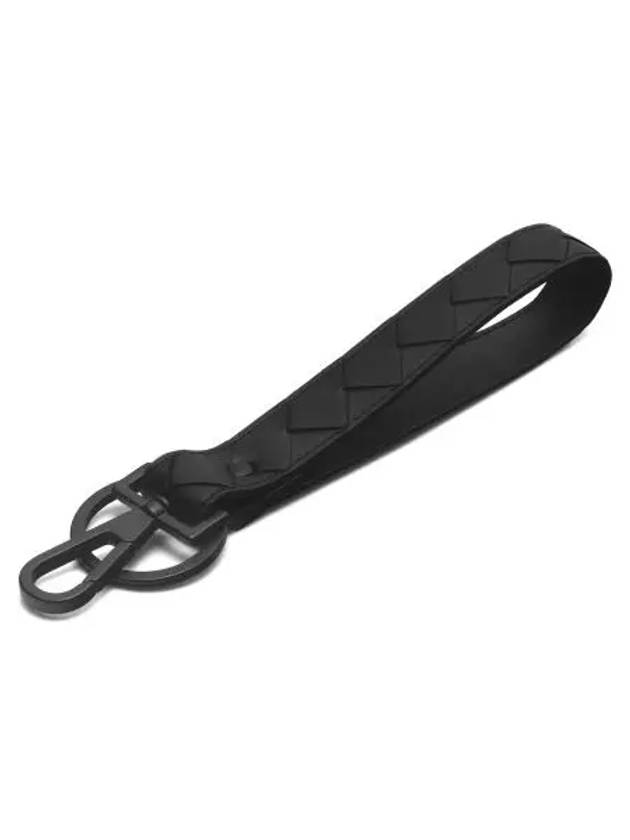 Intrecciato Leather Key Ring Black - BOTTEGA VENETA - BALAAN 3