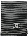 CC logo striped shawl striped black stole AA9645 - CHANEL - BALAAN 2