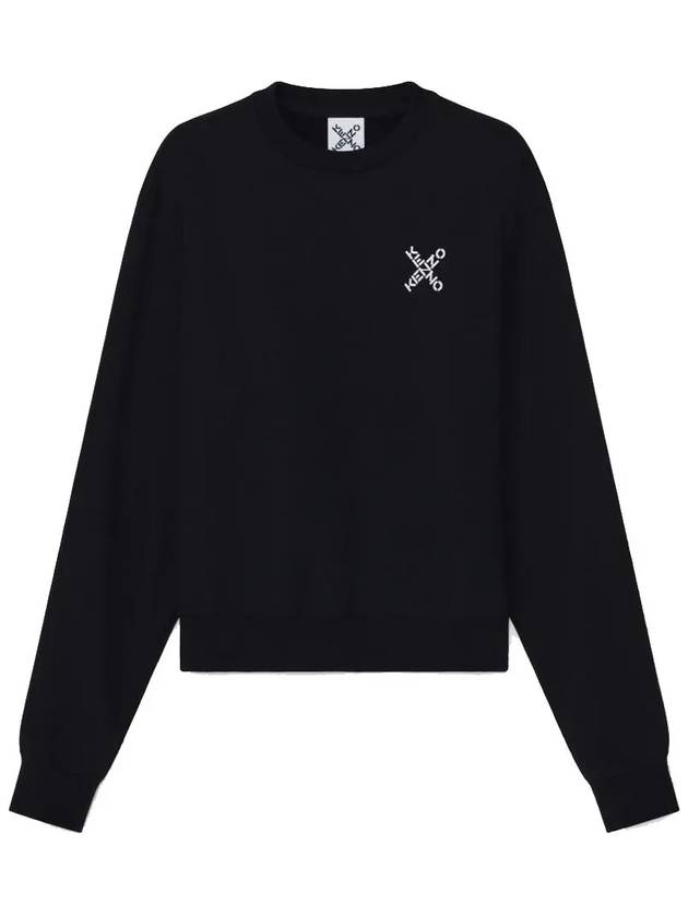 Cross Small Logo Sweatshirt Black - KENZO - BALAAN 2