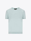 Val D Orcia Crewneck Silk Cashmere Knit Top Aquamarine - LORO PIANA - BALAAN 2