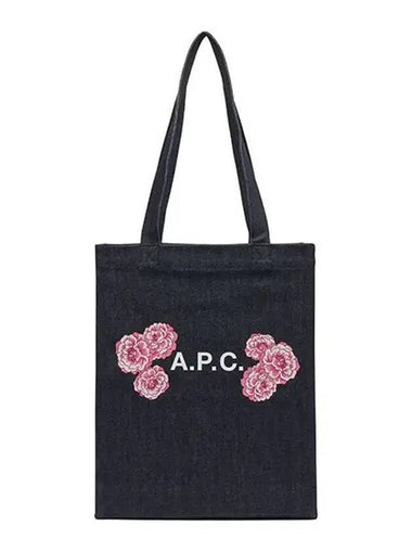 Roux Logo Denim Tote Bag Navy - A.P.C. - BALAAN 1