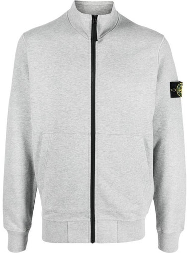 Wappen Patch Cotton Zip-up Jacket Grey - STONE ISLAND - BALAAN 1